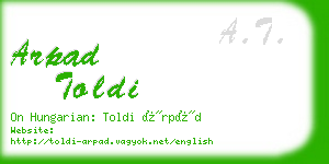 arpad toldi business card